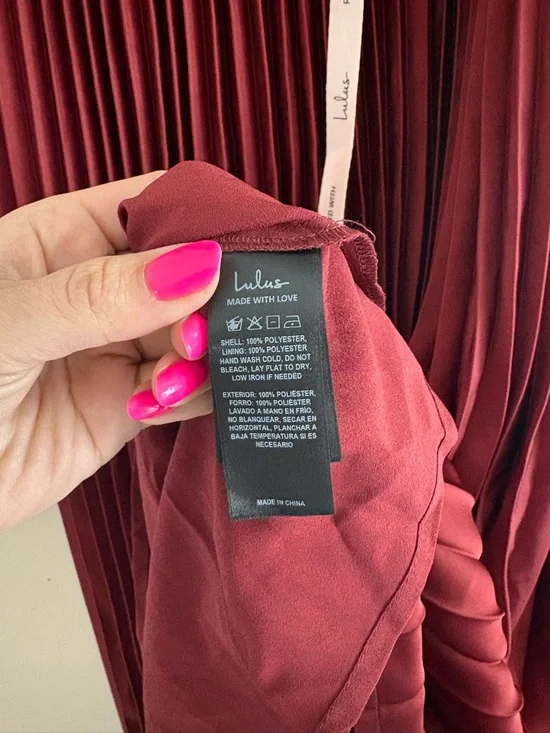 Lulus Damira Rust Satin Pleated Strapless Maxi Dress Size Medium Formal Wedding - Picture 11 of 11